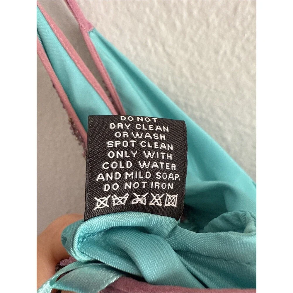 NWT VTG Adrianna Papell Purple/Teal Y2K Fairy Mermaid Silk Beaded Dress Sz 14 - Picture 15 of 15